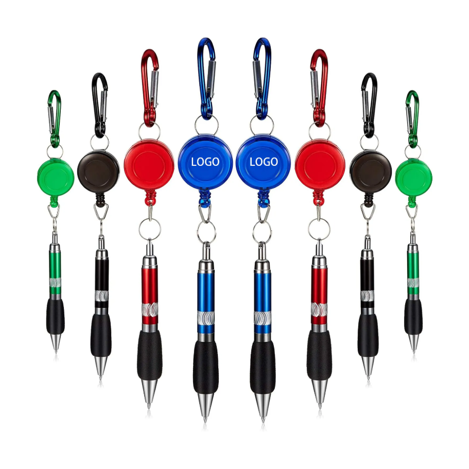 #ADV1608 Carabiner Retractable Badge Reel with Pen